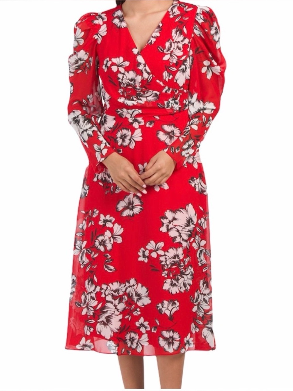 NWT Julia Jordan Floral Red Floral Midi t